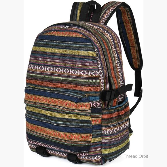 Vintage Boho Backpack Purse, Adjustable Strap, Large Capacity Daypack main image 3